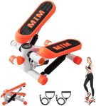 OUROAD Mini Stepper with Resistance Band, Portable Stair Stepper with Calories Count, Exercise Stepping Machine for Exercise Fitness Office Home Workout Equipment, Orange