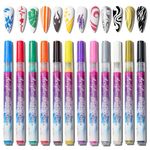 MAGIC ARMOR Nail Point Graffiti Dotting Pens 12 Color 3D Nail Art Pens Nail Art Liner Painting Pen, Manicure Polish Tools for Drawing Painting Nails DIY Nail Art Beauty Adorn Manicure Tools