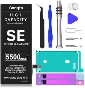 [5500mAh] Battery for iPhone SE 2016 1st Gen, Conqto New 0 Cycle High Capacity Battery Replacement for iPhone SE Models A1662, A1723, A1724 with Complete Professional Repair Tools Kit