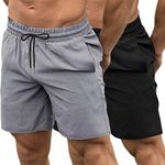 COOFANDY Men's 7 Inch Gym Workout Shorts 2 Pack Quick Dry Running Athletic Shorts Bodybuilding Shorts with Pockets