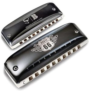KONGSHENG Jazz Harmonica, 10 Hole Blues Harp Diatonic Harmonica key of C with Yellow Case for Beginners, Amateurs and Professionals as Gift