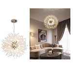 Firework Chandelier,GDLMA Modern Ceiling Light, Crystal Pendant Lamp for Bedroom, Living Room, Dining Room, 12 Lights (Silver)