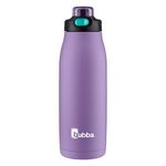 Bubba Radiant Stainless Steel Water Bottle with Push-Button Chug Lid 32oz., Dark Lavender Rubberized