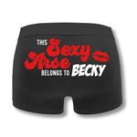 SmartyPants Personalised Name This Sexy Arse Belongs To Mens Black Boxers Valentine's Day Cute Boyfriend Husband Partner Spouse Funny Fun Novelty Joke Gift Present (Large, Black Prime)