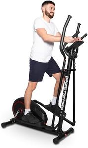 JLL CT200 Home Elliptical Cross Trainer, 2025 Model, 8 Level Magnetic Resistance, Cardio Workout, Advanced Momentum Mechanism to resemble 10kg, Console Display with Heart Rate Sensor Black & Red