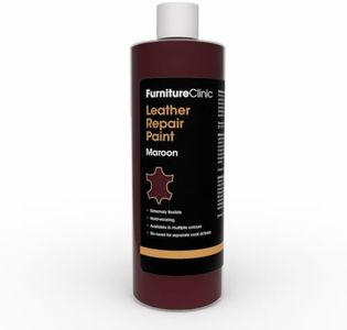 Furniture Clinic Leather Repair Paint | 2-in-1 Seal and Color | Use on Scratches, Tears, and Holes in Car Seats, Furniture | Quick and Easy Leather Repair Kit for Furniture (Maroon, 500ml / 17oz)