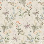 OUSCACH Vintage Peel and Stick Floral Wallpaper Boho White/Green Flowers and Grass Removable Self Adhesive Wallpaper for Bedroom, Farmhouse, Kitchen 17.3 "x 393" Vinyl Floral Contact Paper