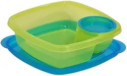 COMPAC HOME Take A Dip 2 The Side Compartment Lunch Containers or Snack Container for On The Go, Dishwasher and Microwave Safe