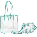 Eastsport Clear Handbag Bundle, Chic and Meets Stadium Requirements - Turquoise