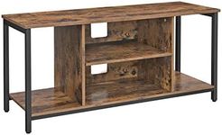 VASAGLE TV Stand for TV up to 50 Inches, TV Cabinet with Open Shelves, TV Console for Living Room, Entertainment Room, Rustic Brown and Black LTV39BX