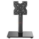 Perlegear Swivel Universal TV Stand/Base - Table Top TV Stand for 19-43 inch LCD LED TVs/Monitor/PC up to 20kg - Height Adjustable TV Mount Stand with Tempered Glass Base, Max VESA 200x200mm