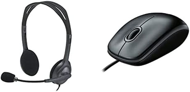 Logitech H111 Wired On Ear Headphones with Mic Black