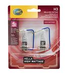 HELLA H3 100W High Wattage Halogen Headlight Fog Light Bulb, 12V, PK22s, 2 Pack