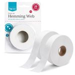 Lizzy 2pcs Iron On Hemming Web 25m No Sew Fabric Tape for Clothing Repairs Fusible Hem Tape for Trousers Curtains Dresses Easy Adhesive Hemming Roll for Quick Sewing Free Alterations