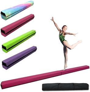 HomeSun Balance Beam 240 cm Foldable Balance Beam Gymnastics Balance Bar Gymnastics Bar Exercise Fitness Training Gymnastics for Home (Pink, 240 cm)