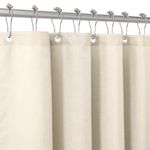 Shower Curtain for Bathroom with Metal Hooks Linen Fabric Shower Curtain Heavy Duty Bath Curtain for Wet Room Bathtub Shower Stall, Hotel Quality, Weighted Hem, Waterproof - 182 x 182cm (Beige)