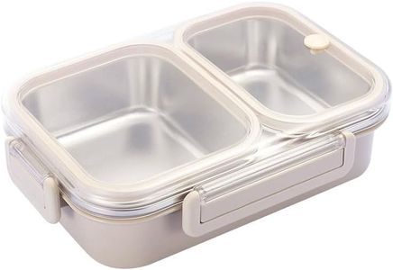 Stainless Steel Lunch Box for Kids & Adults - 1000ml Leak-Proof Bento Box w/ 2 Compartments | Dishwasher Safe | Ideal for School, Office, Outdoors (Cream)