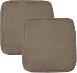 FLYMEI Patio Cushion Covers 22x22x4 Waterproof Outdoor Cushion Cover Replacement 2Packs Outdoor Seat Cushion Slipcover for Outdoor Rattan Chair Sofa, Taupe