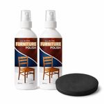 TROYO All-in-One Wood Furniture Polish Spray with Applicator Sponge Scratch Remover, Wood Cleaner, Shine & Gloss Finish Enhancer for Wooden Tables, Chairs, Furniture Care (Pack of 2)