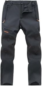Postropaky Mens Hiking Snow Ski Pants Waterproof Outdoor Insulated Softshell Pants Snowboard Zipper Bottom Leg (Grey, 42W x 30L)