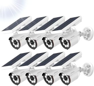 OOSSXX Solar Powered Outdoor Wireless Simulated Cameras Fake Camera Wire Free Solar Motion Light Motion Sensor Floodlights Spotlight