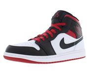 Air Jordan 1 Mid Men's Shoes Size - 10.5 White/Gym Red-Black