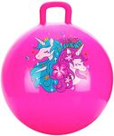 U&C Planet Hopper Ball Jumping Ball Bouncy Ball with Handle for Kids Age 3-6 Sit and Bounce 18 inches Hopping Ball with Pump