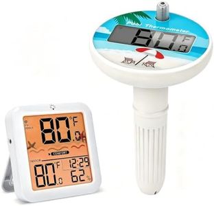 Pool Thermometer Floating Easy Read - Water Temperature Thermometer for Pool Swimming, IPX8 Digital Wireless Pool Thermometer with Indoor Temperature Humidity Monitor for Aquariums, Spa, Hot Tub