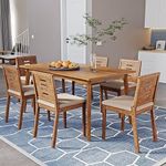 Wakefit Dining Table 6 Seater | 3 Years Warranty | Dining Table, Dining Table 6 Seater with Chairs, Dinner Table, 6 Seater Dining Table, Diwali Gifts, Zufa (Solid Wood, Midas Gold)