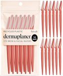 Kitsch Dermaplane Razor for Women Face – Face Razors for Women & Men, Eyebrow Trimmer & Face Shaver – Exfoliating Facial Razor & Skin Care Tool for Smoother Skin - Coral, 12 pcs