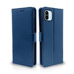 Pikkme Redmi A1 | Redmi A2 Flip Case Leather Finish | Inside TPU with Card Pockets | Wallet Stand and Shock Proof | Magnetic Closing | Complete Protection Flip Cover for Redmi A1 | Redmi A2 (Blue)