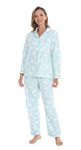 SUTPSL Women Flannel Pajamas Set Long Sleeve Shirt Pants S-XL Sleepwear Button Down Cute Pattern(GreenSheep,L-16-18)…