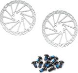 2Pcs Disc Brake Rotor Stainless Steel Bike Disc Brake Rotors with 12 Bolts Screws,Stainless Steel Disc Brake Rotor Bicycle Disc Brake Rotor, Disc Brake Rotor Stainless Steel Bike Disc Brake Rotor