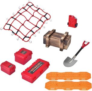 OGRC RC Crawler Car roof Decoration 8 in 1 Tank Storage Box, Wood Box, Luggage Net, Shovel for RC 1/10 Crawler Traxxas TRX4 Redcat GEN 7 8 RC4WD D90 AXIAL SCX10 Accessories