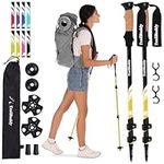 TrailBuddy Collapsible Hiking Poles - Ultralight Aluminum Trekking Poles for Hiking, Camping & Backpacking - Pair of 2 Adjustable Walking Sticks w/Cork Grip