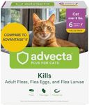 Advecta Plus Flea Prevention for Cats, Cat and Kitten Treatment & Control, Small and Large, Fast Acting Waterproof Topical Drops, 6 Month Supply