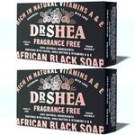 Organic African Black Soap 100g X2 - Body Wash & Hand Wash, Eczema, Dry Skin, Psoriasis, Scar Removal, Face Wash & Moisturiser, Authentic Raw from Ghana.