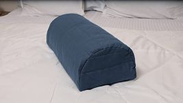 Saffron Handicrafts - Halfmoon Bolster Pillowcase - Quilted Cotton Cushion Cover - Removable Washable (17.5 x 8 x 4, Gray)