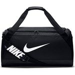 Nike Men Brasilia 6 Duffel Bag - Black/Black/White, 71.1 x 28 x 33 cm