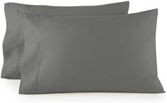 Organic Flannel Pillowcases Standard Set of 2 - Ultra Comfortable 100% Organic Cotton Pillow Cases Standard Size with Premium Smooth Brushed Finish and Envelope Closure (Gray, Standard)