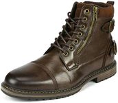 Bruno Marc Men's Philly_10 Brown Dress Combat Motorcycle Oxfords Chukka Boots Size 8 M US