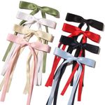 8pcs Satin Bowknot Hair Clips Accessories for Toddlers Girls Women Bow Claw Clip Hairpins Colorful Bow Tassel Hair Clips Long Ribbon Hair Barrettes