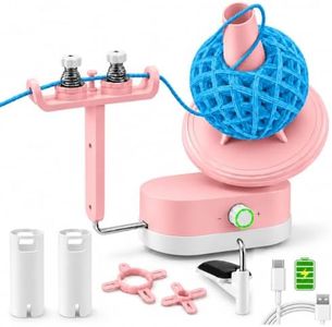 Electric Yarn Winder for Crocheting Cordless Automatic Rechargeable(Pink)