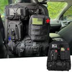 MEAUTELE Tactical Car Seat Back Organizer With 4 Detachable Pouches Universal Upgrade Tactical Molle Vehicle Panel Organizer fits for Most of Car Truck Ford Jeep Vehicle