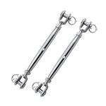 Ayunwei 316 Stainless Steel Marine Closed Body Jaw Turnbuckle for Rigging Screw Jaw Barrel Strainers of 2 pcs (M8)