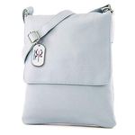 Craze London Genuine Italian Leather Verapelle Cross body Messenger Bag/Womens Ladies Verappele hand Bags (Pale Blue)