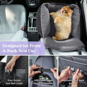 Lesure Small Dog Car Seat – Black, Travel Booster for Pets