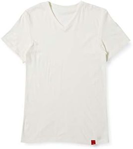 Gunze MH1915 Men's Inner Shirt, Hot Magic, Soft and Warm, V-Neck T-Shirt, White (Off-White), LL