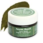 Rustic Art Organic Neem Basil Face Wash Concentrate | Anti acne (pimples), sulphate, paraben free cleanser for women & men | Suitable for teenagers | 50g (Pack of 1)