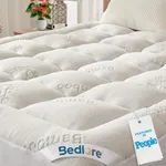 BEDLORE California King Mattress Topper Viscose Derived from Bamboo, Thick Pillow Top Mattress Pad with Stretchable Pockets for 6-18 inches Mattress, Soft Mattress Topper for Back Pain Relief